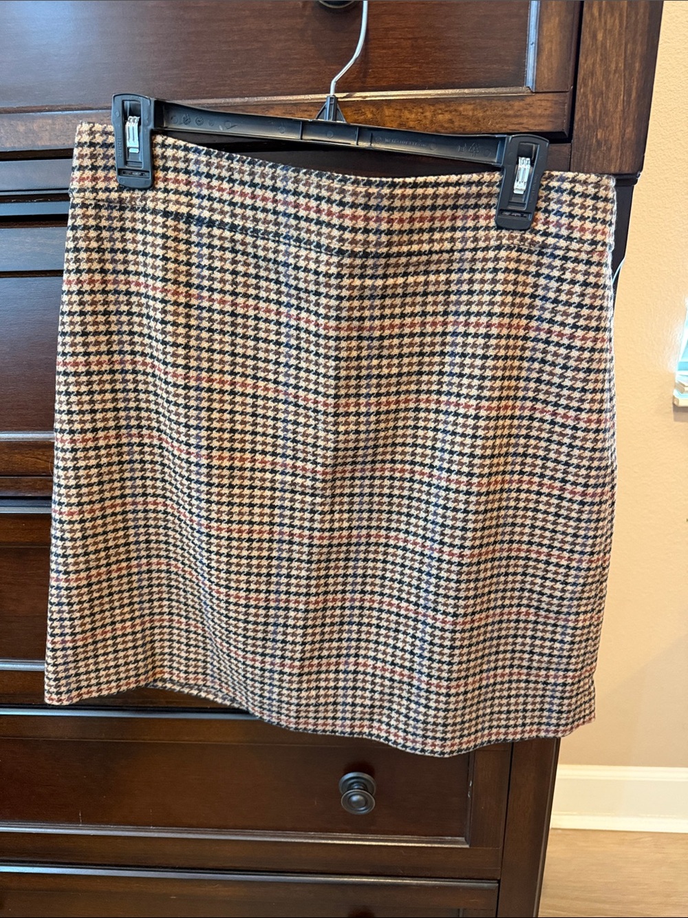 NWT J. Crew Factory Wool Blend Houndstooth Mini Skirt - Picture 2 of 4